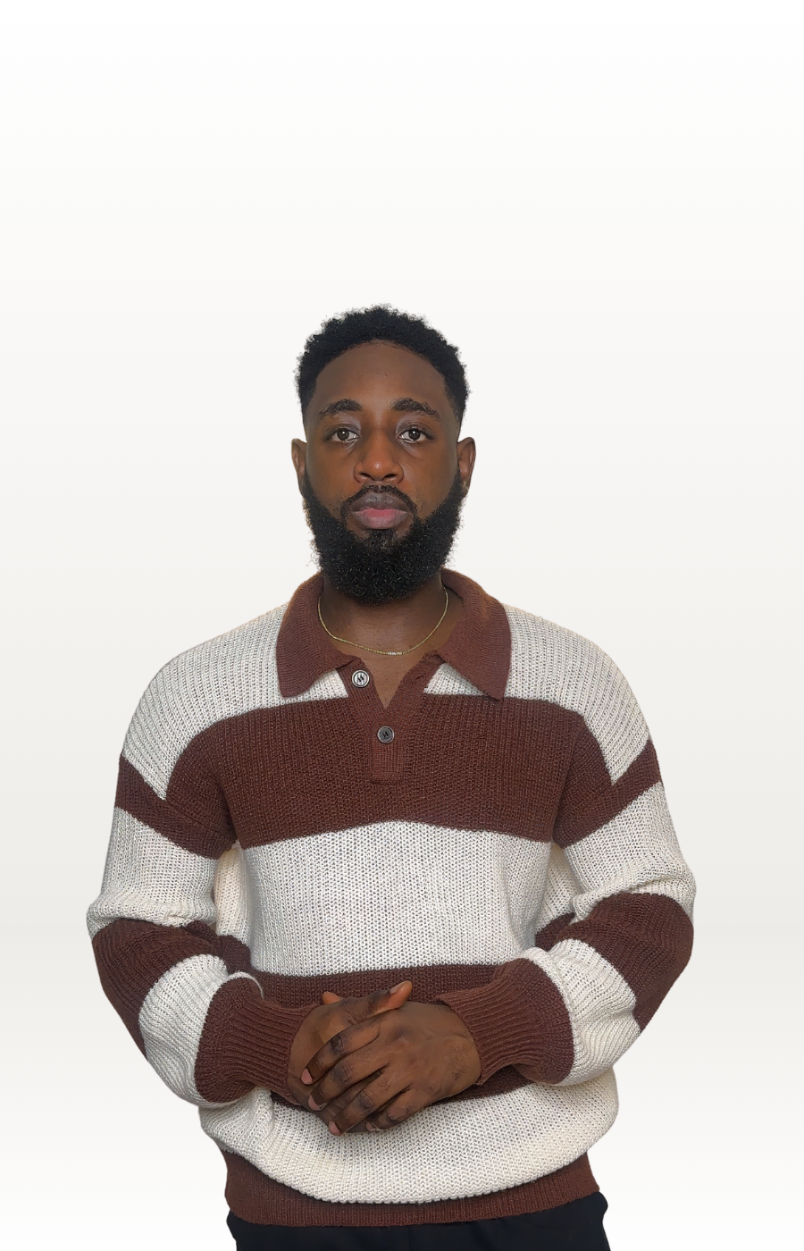 Oversized Two-Tone Striped Knit Sweater
