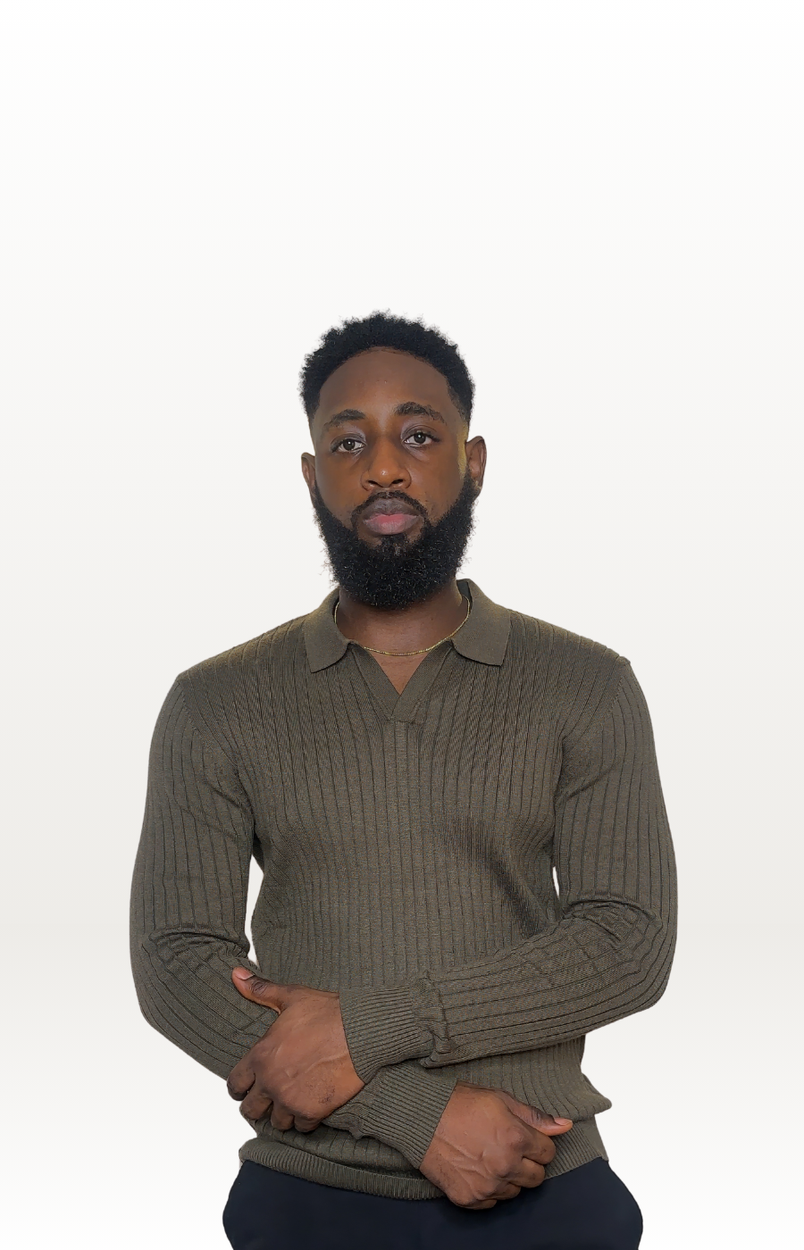Ribbed Long Sleeve Knit Shirt