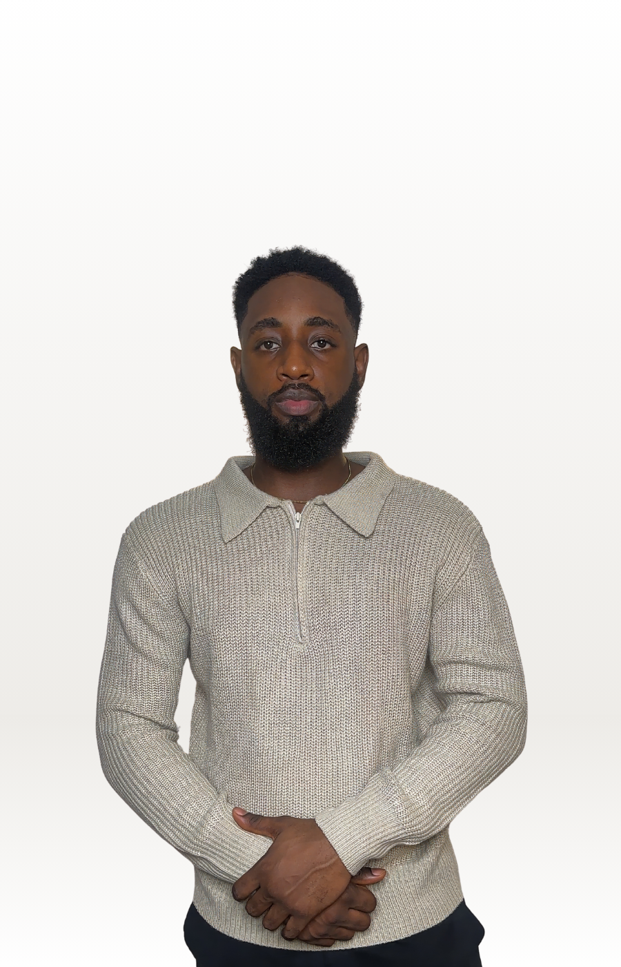 Oversized Collar Quarter-Zip Sweater