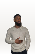 Oversized Collar Quarter-Zip Sweater
