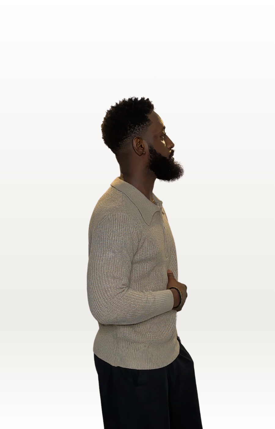 Oversized Collar Quarter-Zip Sweater